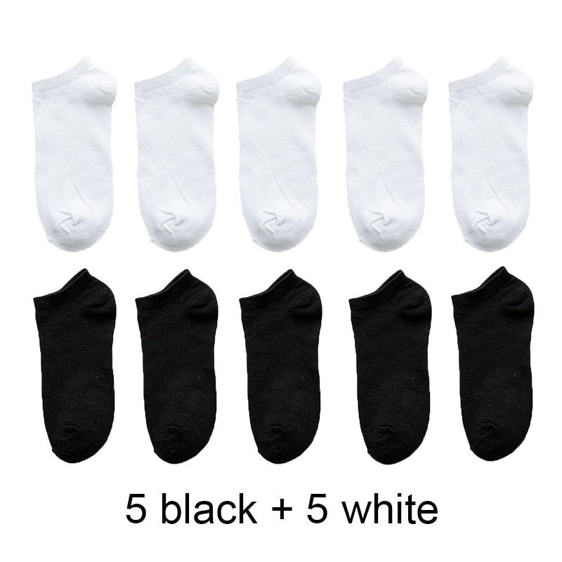 10 Pairs Unisex Socks for Women and Men Breathable Sports Socks Comfortable Cotton Ankle Socks