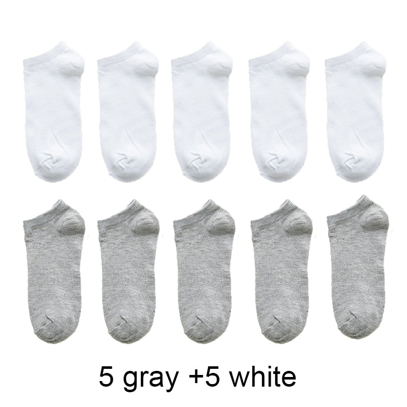 10 Pairs Unisex Socks for Women and Men Breathable Sports Socks Comfortable Cotton Ankle Socks