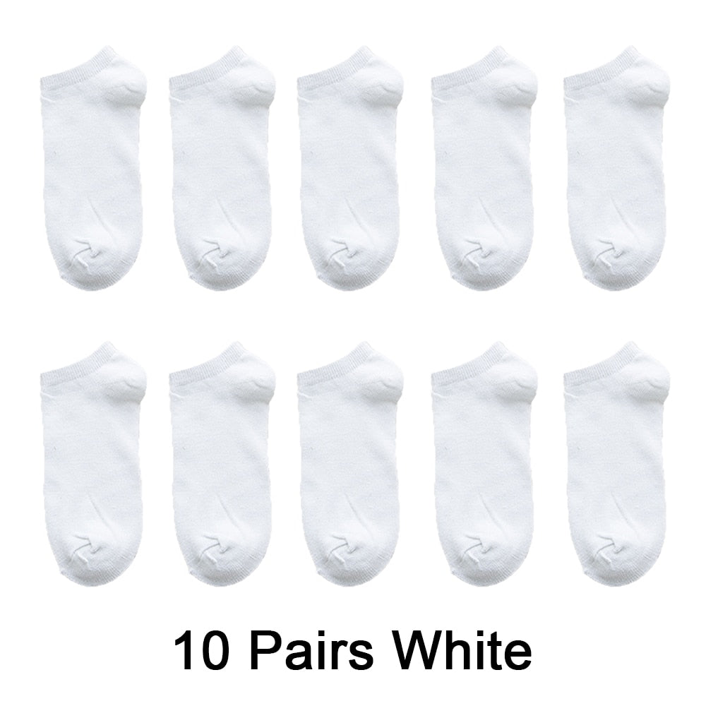 10 Pairs Unisex Socks for Women and Men Breathable Sports Socks Comfortable Cotton Ankle Socks