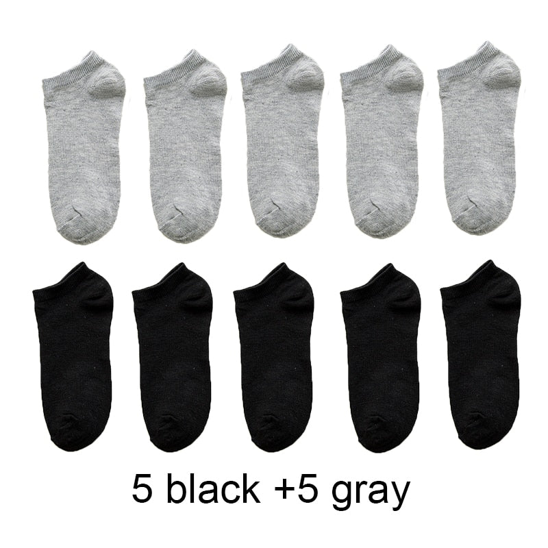 10 Pairs Unisex Socks for Women and Men Breathable Sports Socks Comfortable Cotton Ankle Socks