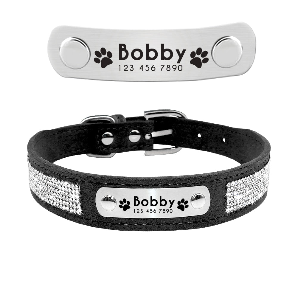 Leather cat collar Personalized cat collar for puppies small dogs Kitten name tag Collar