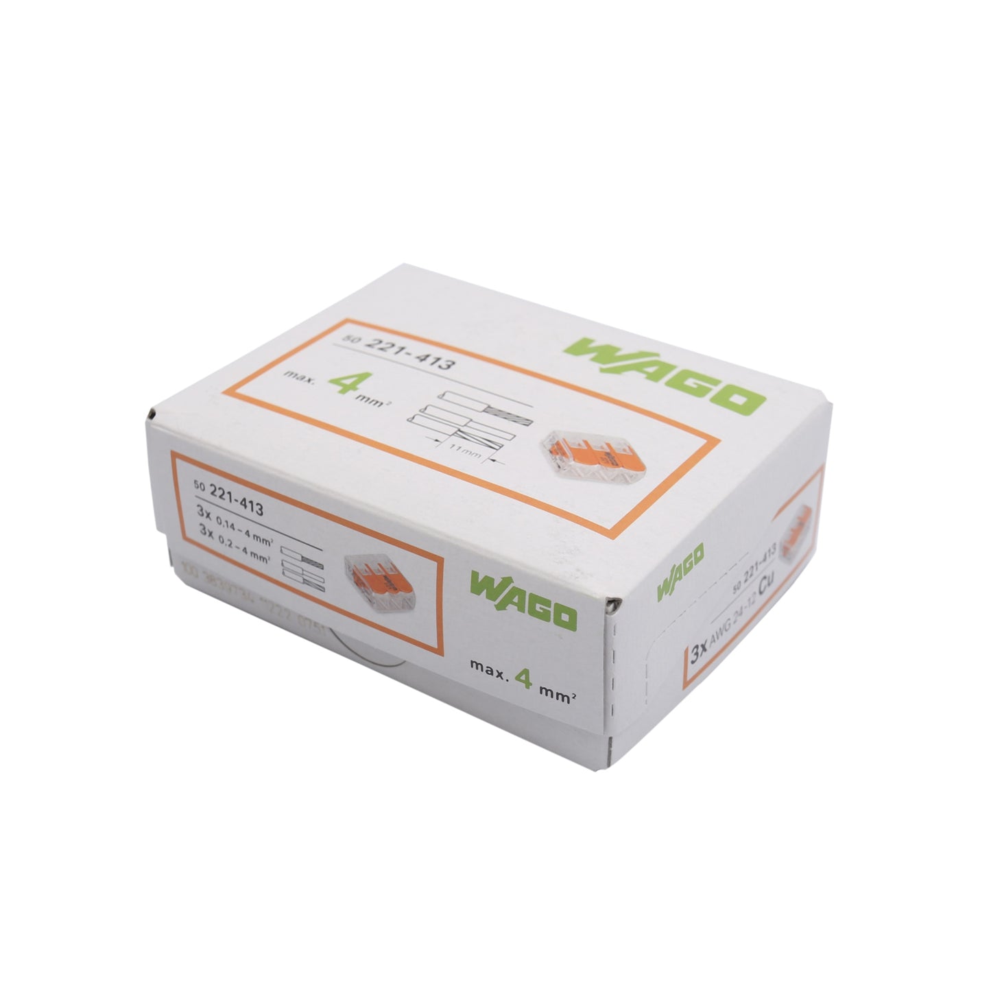WAGO 221-413 LEVER-NUTS 50 parts Wire Connector ( wago 221 413 )