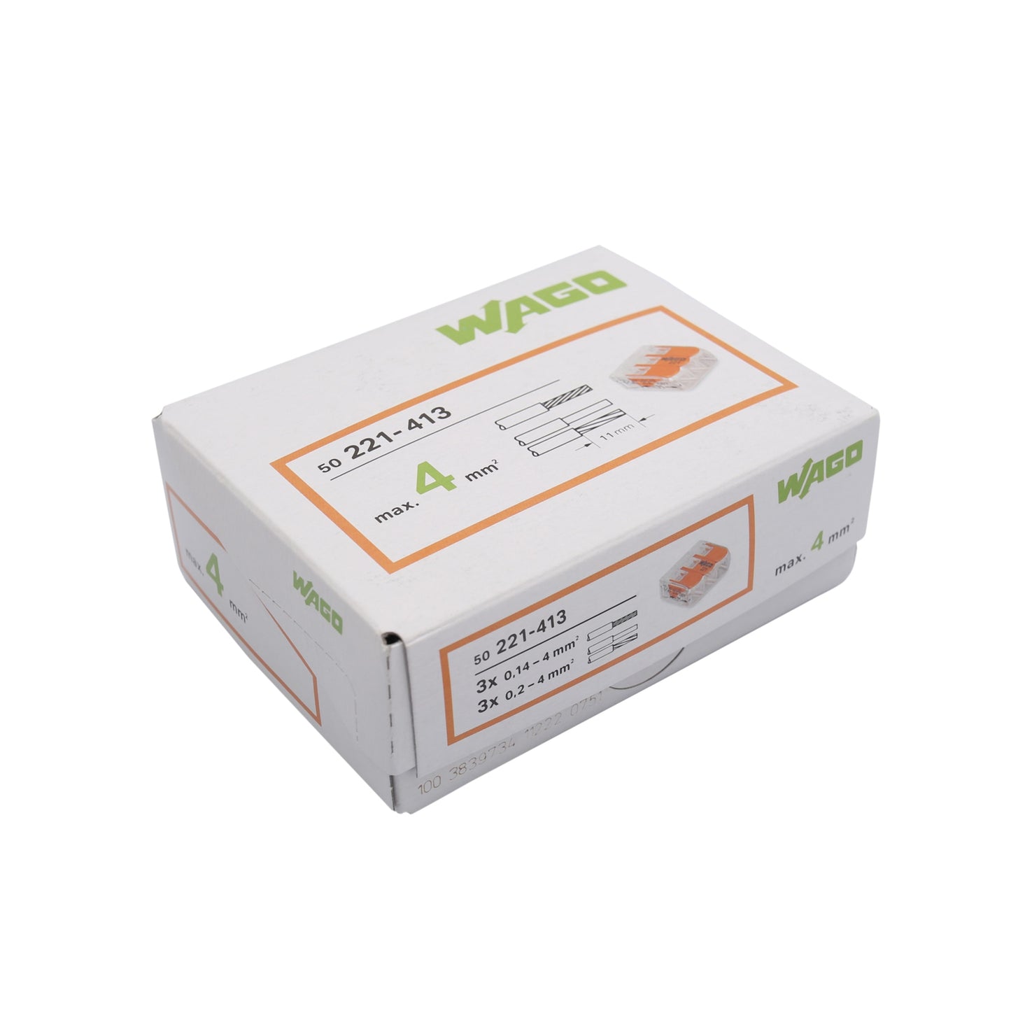 WAGO 221-413 LEVER-NUTS 50 parts Wire Connector ( wago 221 413 )