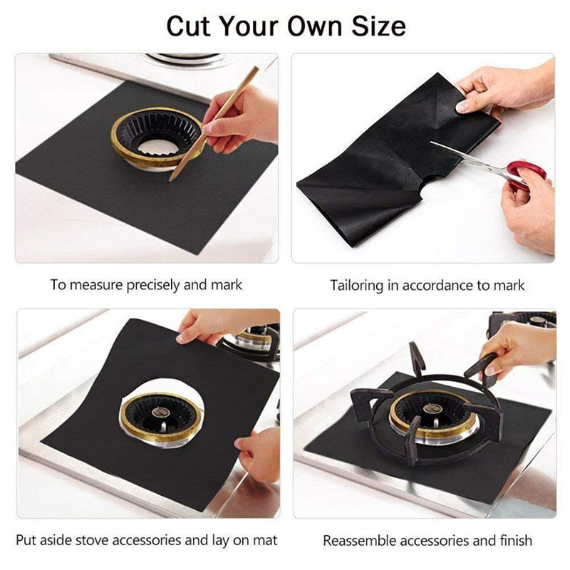 1/4 pcs Stove Protector Cover Lining Gas Stove Protector Gas Stove Stove Burner Protector Kitchen