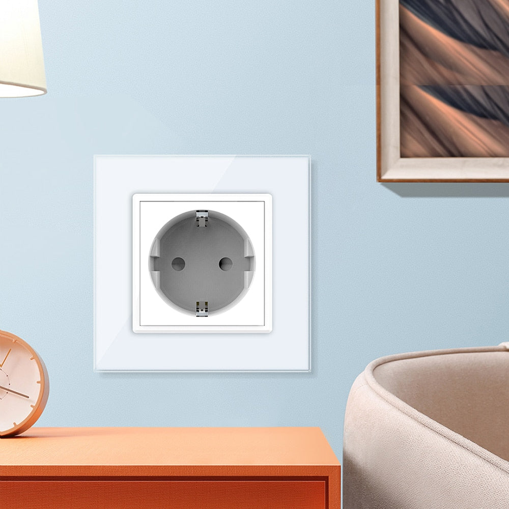 Livolo EU Standard AC 110~250V, 80mm*80mm, 16A Wall Power Socket, VL-C7C1EU-11