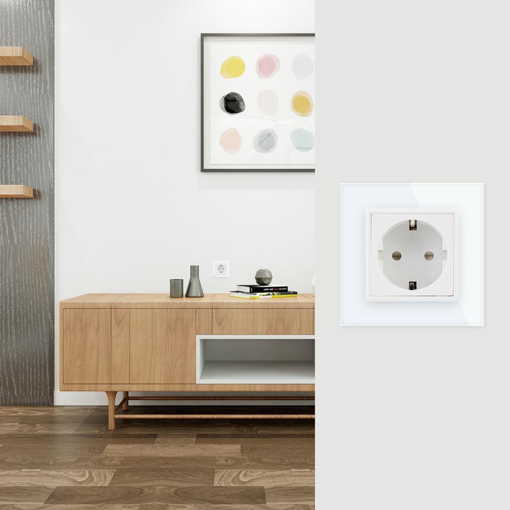 Livolo EU Standard AC 110~250V, 80mm*80mm, 16A Wall Power Socket, VL-C7C1EU-11