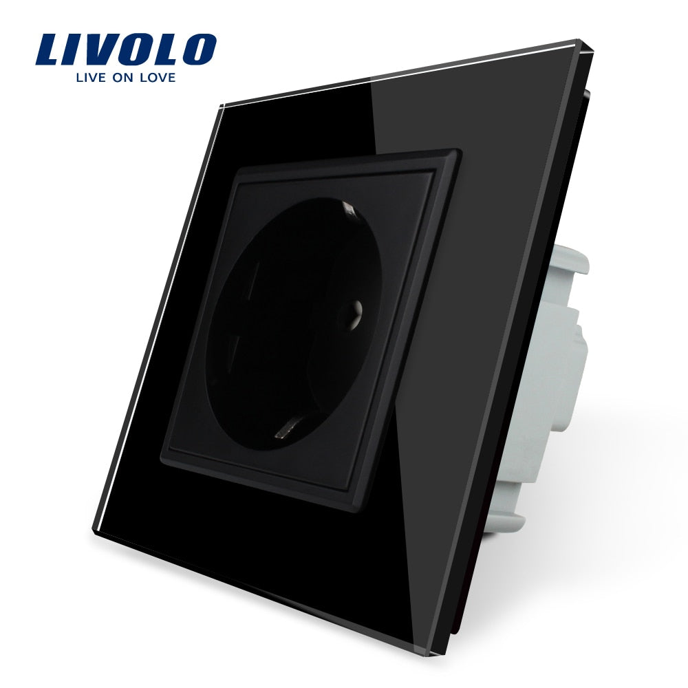 Livolo EU Standard AC 110~250V, 80mm*80mm, 16A Wall Power Socket, VL-C7C1EU-11