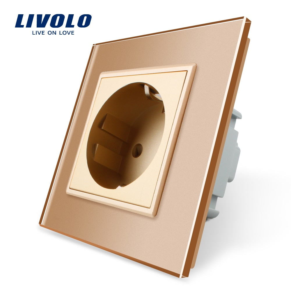 Livolo EU Standard AC 110~250V, 80mm*80mm, 16A Wall Power Socket, VL-C7C1EU-11