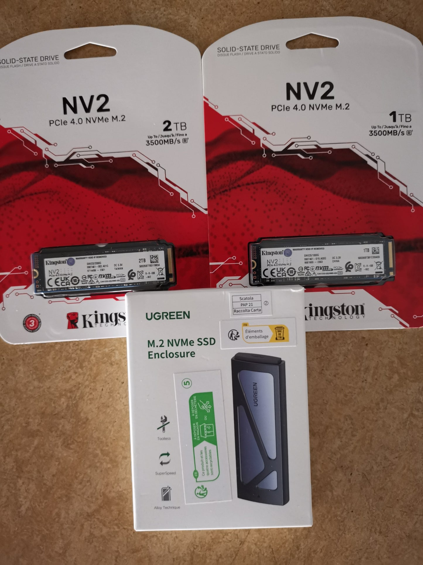 ready to use ! Ugreen NVMe M.2 external hard drive 500gb, 1tb or 2tb