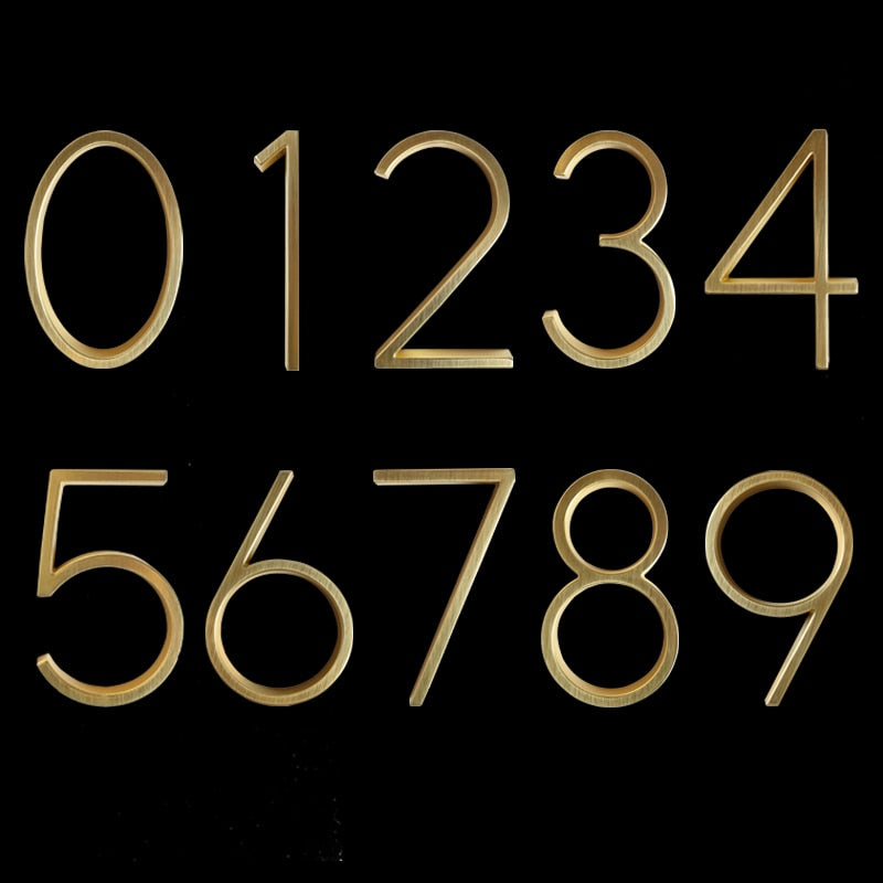 125mm Golden Floating House Number for House or Apartment Building Outdoor Signs 5 inch. #0-9