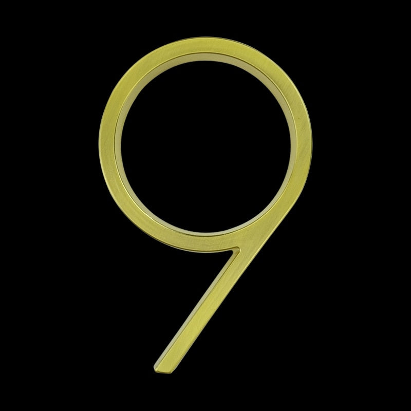 125mm Golden Floating House Number for House or Apartment Building Outdoor Signs 5 inch. #0-9