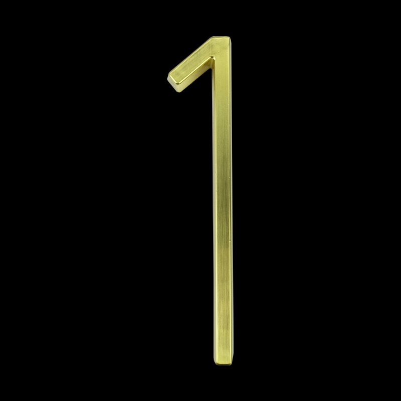 125mm Golden Floating House Number for House or Apartment Building Outdoor Signs 5 inch. #0-9