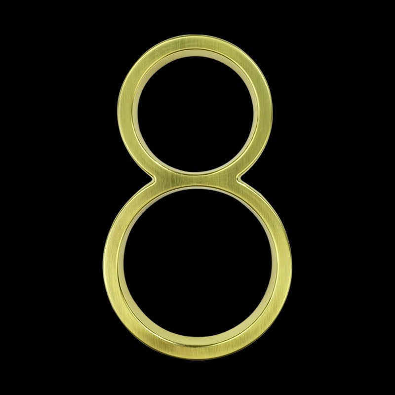 125mm Golden Floating House Number for House or Apartment Building Outdoor Signs 5 inch. #0-9