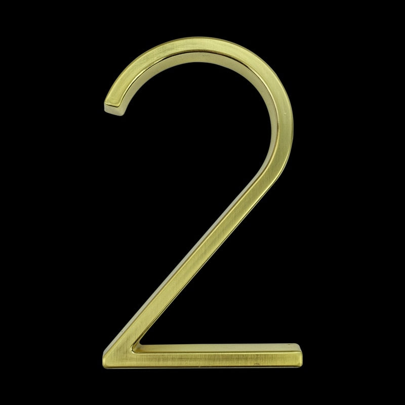 125mm Golden Floating House Number for House or Apartment Building Outdoor Signs 5 inch. #0-9