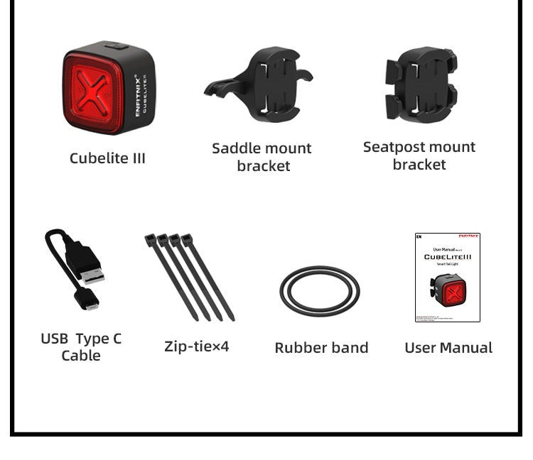 Cubelite 3 Auto Start/Stop Brake Sensing LED Charging Waterproof IPX6