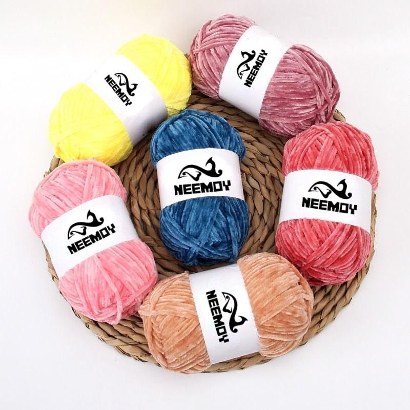 NEEMOY 100g Velvet Yarn Soft Protein Cashmere Yarn Silk Wool Baby Yarn Crochet Knitting Yarn Cotton Baby Wool DIY Sweater