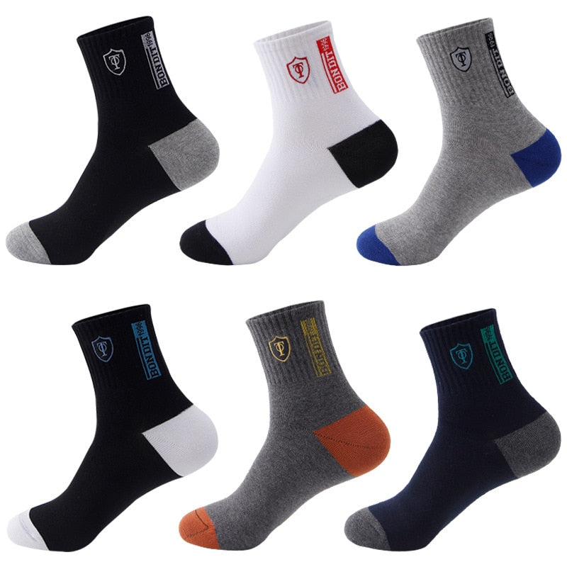 5 Pairs Men's Sports Socks Sweat Absorbent Comfortable Thin Breathable Basketball EU 38-43