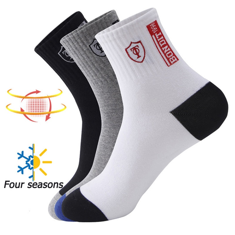 5 Pairs Men's Sports Socks Sweat Absorbent Comfortable Thin Breathable Basketball EU 38-43