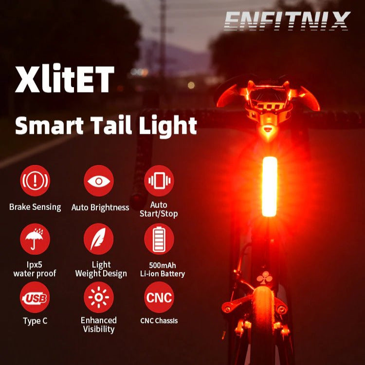 XlitET Bicycle Rear Light with Automatic Brake sensor