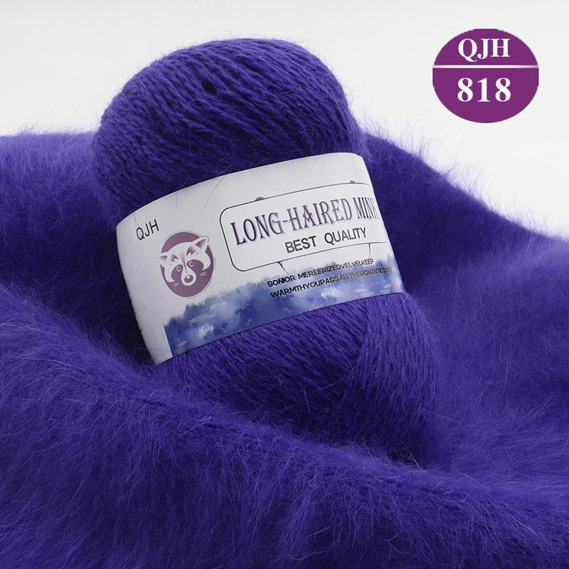 High quality Cashmere Long Plush Mink and Merino wool mix yarn key