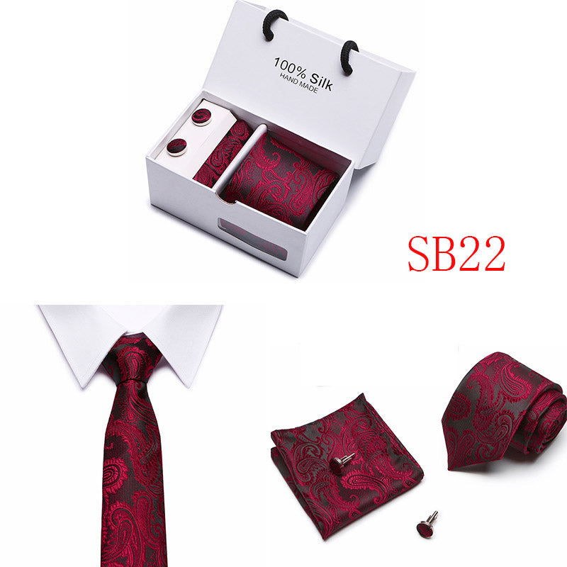 New men's tie set extra long size 145cm*7.5cm Tie in Paisley Silk