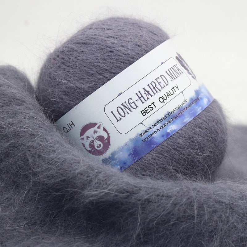 High quality Cashmere Long Plush Mink and Merino wool mix yarn key