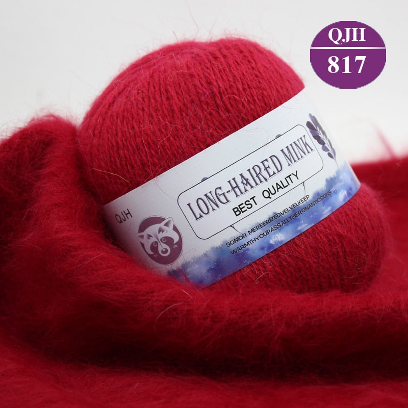 High quality Cashmere Long Plush Mink and Merino wool mix yarn key