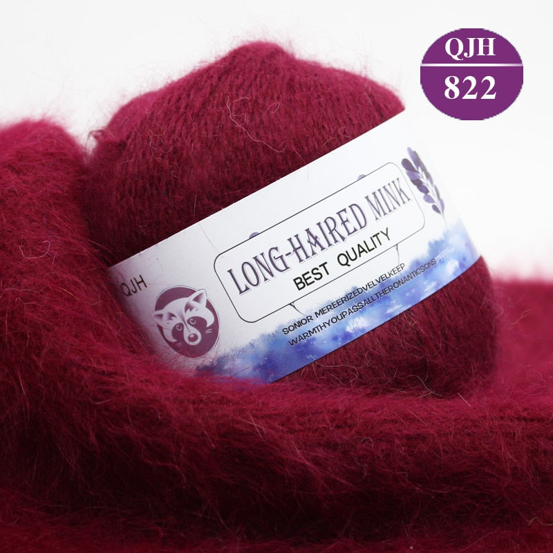 High quality Cashmere Long Plush Mink and Merino wool mix yarn key