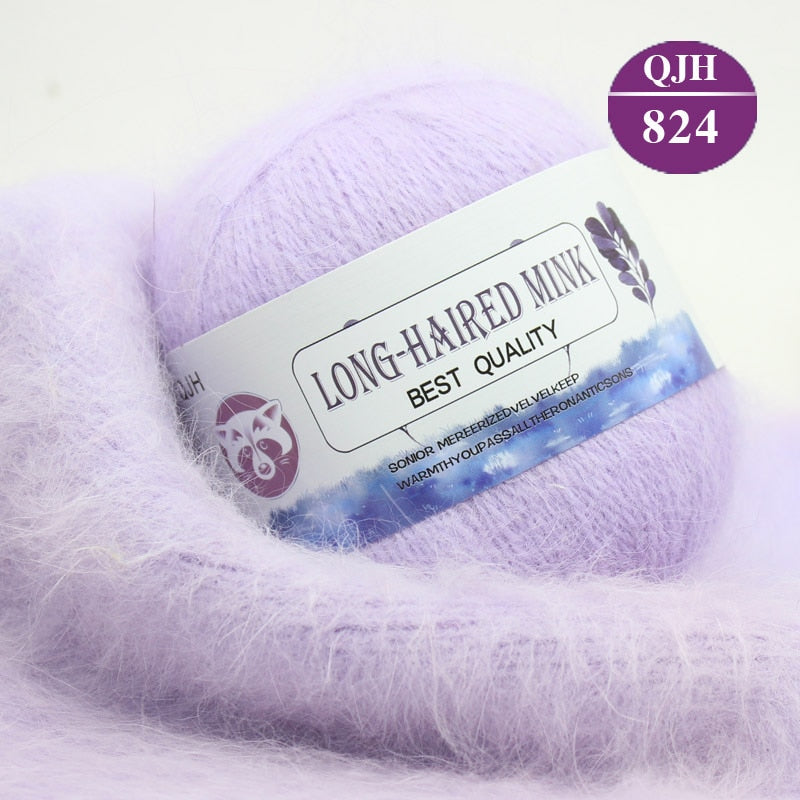 High quality Cashmere Long Plush Mink and Merino wool mix yarn key