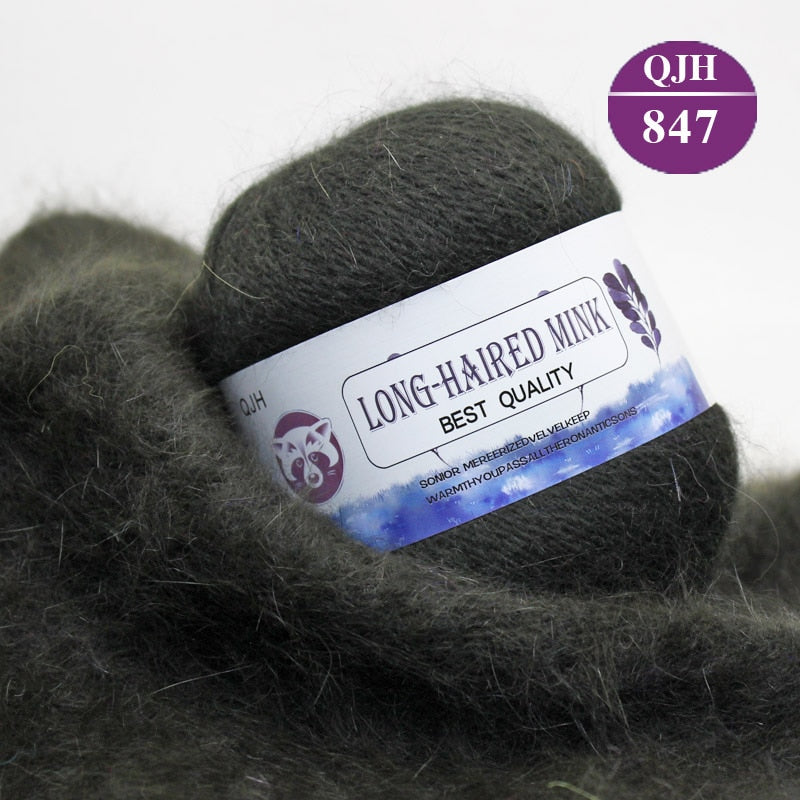 High quality Cashmere Long Plush Mink and Merino wool mix yarn key