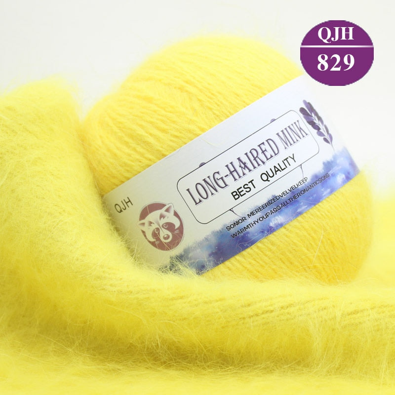 High quality Cashmere Long Plush Mink and Merino wool mix yarn key