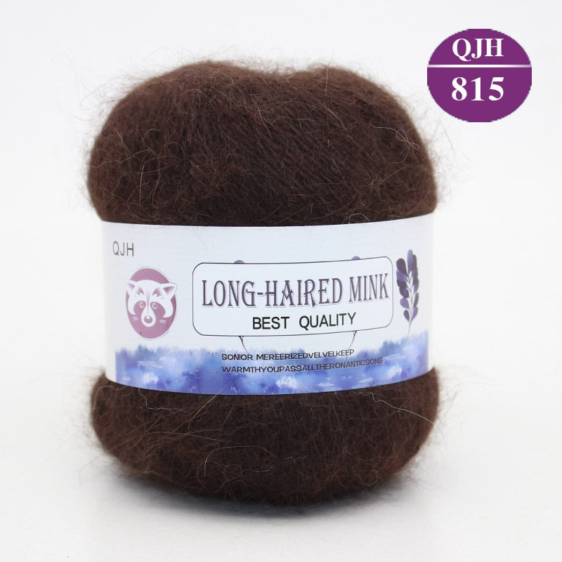 High quality Cashmere Long Plush Mink and Merino wool mix yarn key