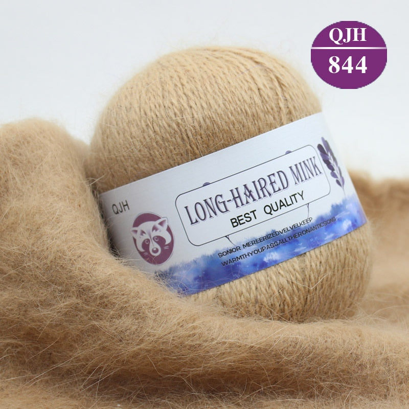 High quality Cashmere Long Plush Mink and Merino wool mix yarn key