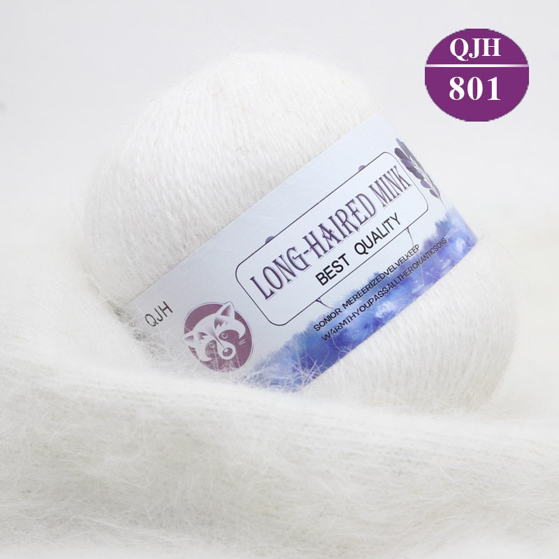 High quality Cashmere Long Plush Mink and Merino wool mix yarn key