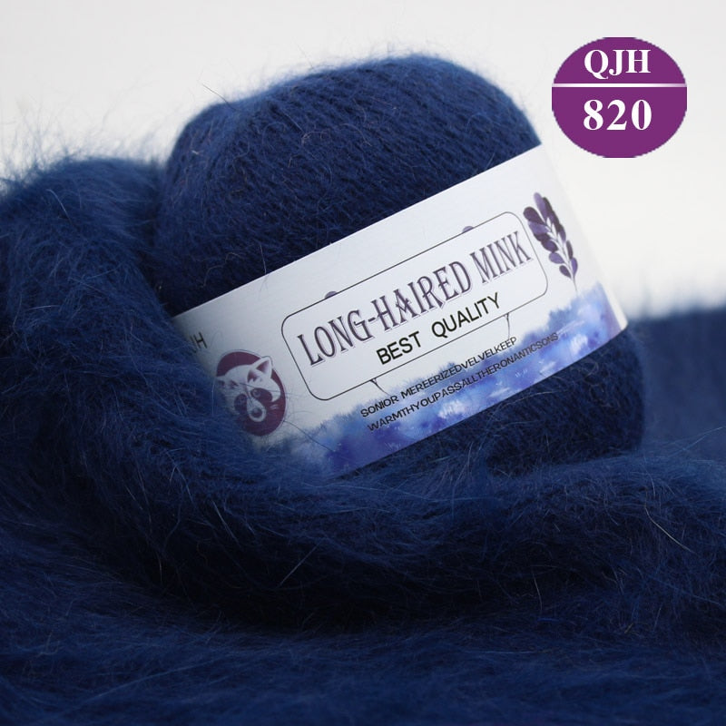 High quality Cashmere Long Plush Mink and Merino wool mix yarn key