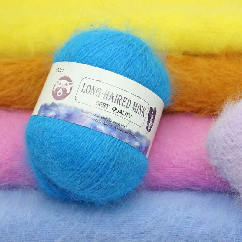 High quality Cashmere Long Plush Mink and Merino wool mix yarn key