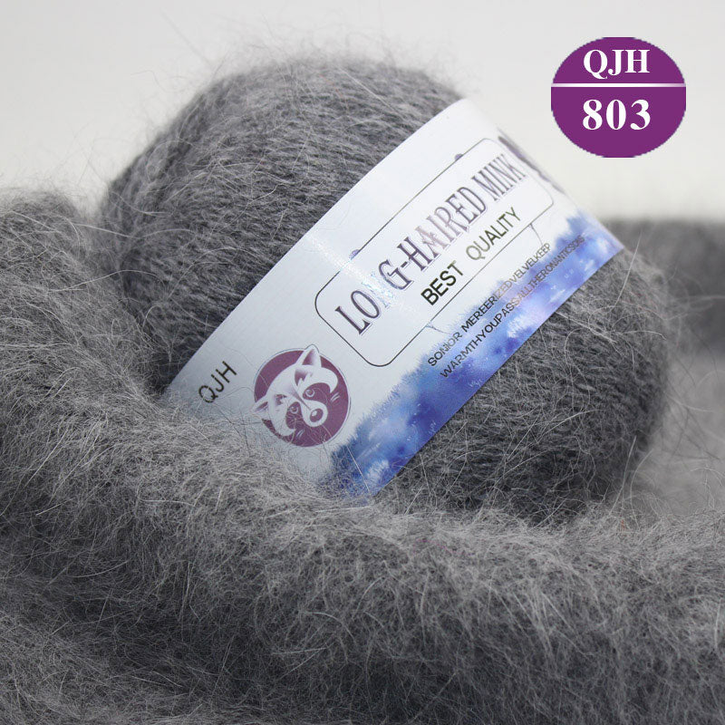 High quality Cashmere Long Plush Mink and Merino wool mix yarn key