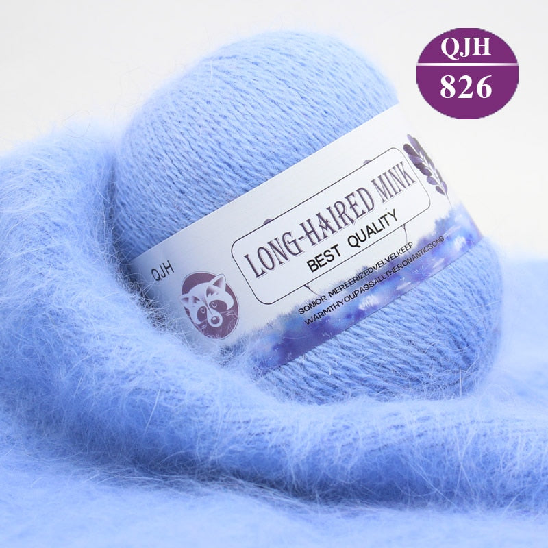 High quality Cashmere Long Plush Mink and Merino wool mix yarn key