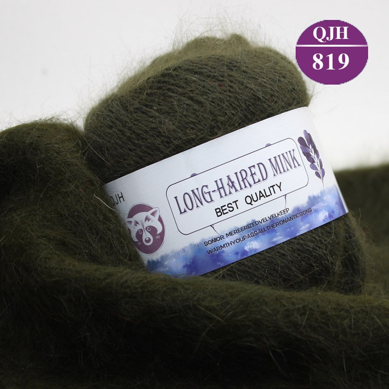 High quality Cashmere Long Plush Mink and Merino wool mix yarn key