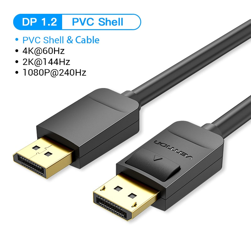 Vention DisplayPort 1.4 Cable 8K @ 60Hz - 4K @ 144hz - 2K HDR @ 165Hz Display Port Audio Cable for Video PC Laptop TV Display Port 1.4 DP Cable 1.2
