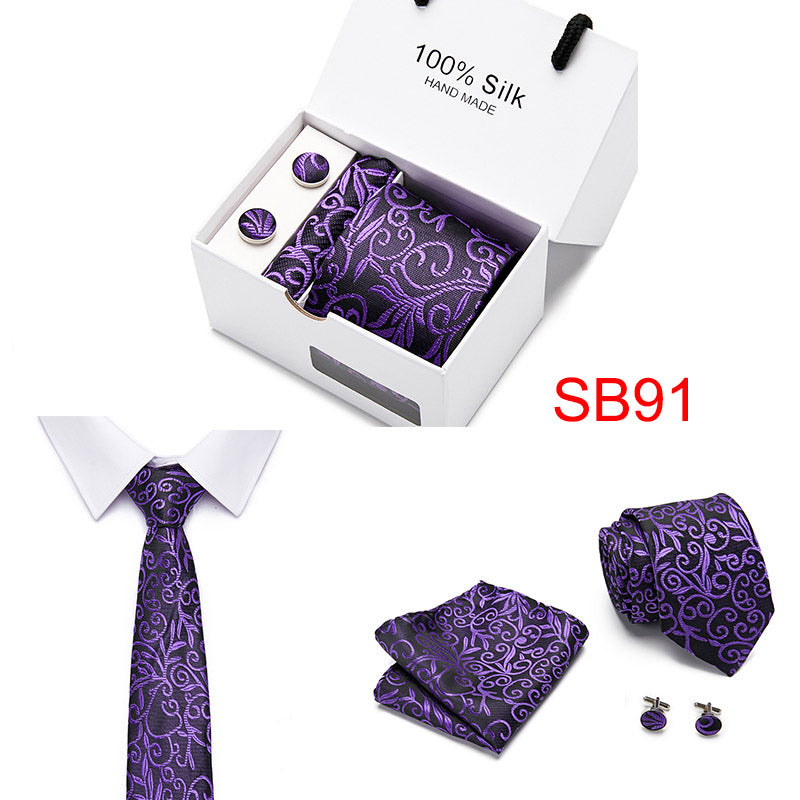 New men's tie set extra long size 145cm*7.5cm Tie in Paisley Silk