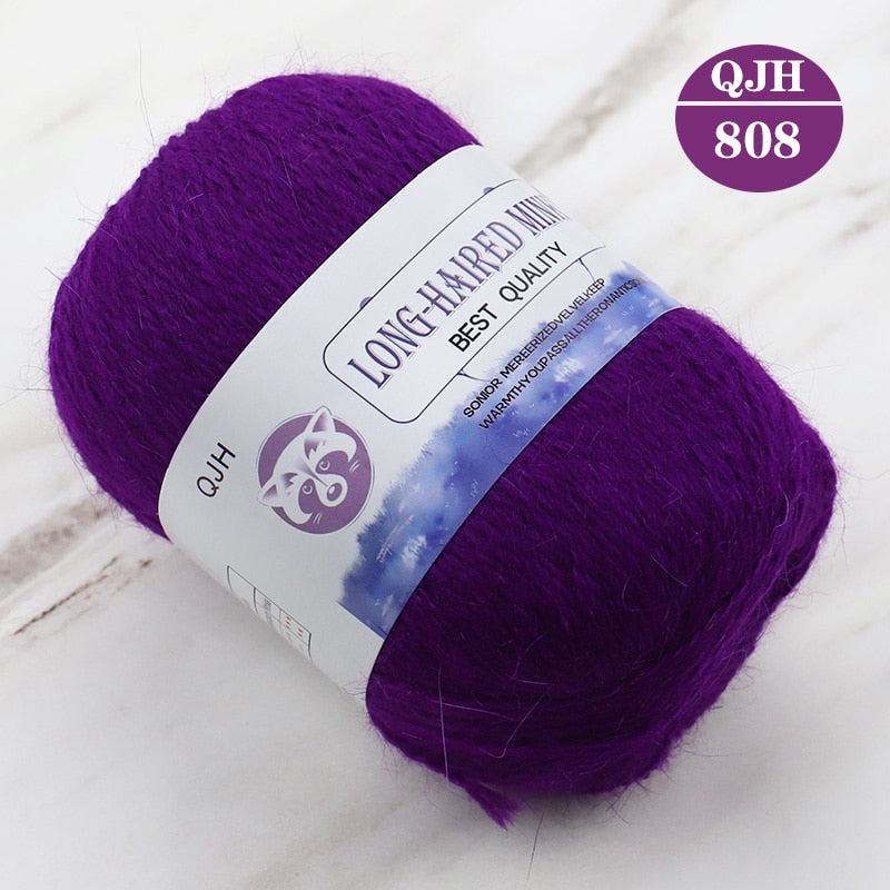 High quality Cashmere Long Plush Mink and Merino wool mix yarn key