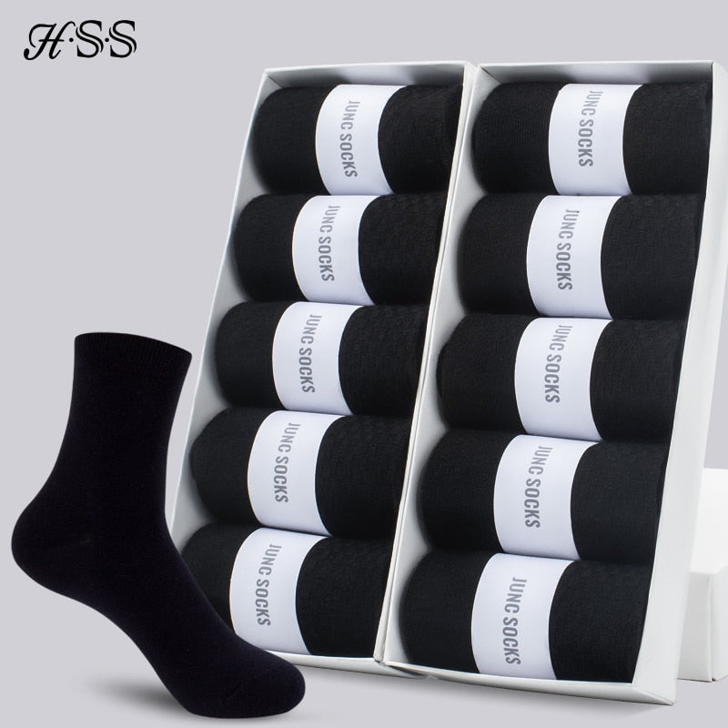 HSS Men's Cotton Socks New Style Black Business Men's Socks Soft Breathable Summer Winter Socks For Men