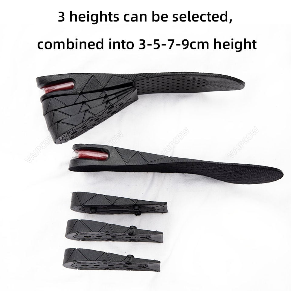 3-9cm Insole Cushion Height Adjustable Shoe Heel Insole Insert Higher Support Absorbent Foot Pad