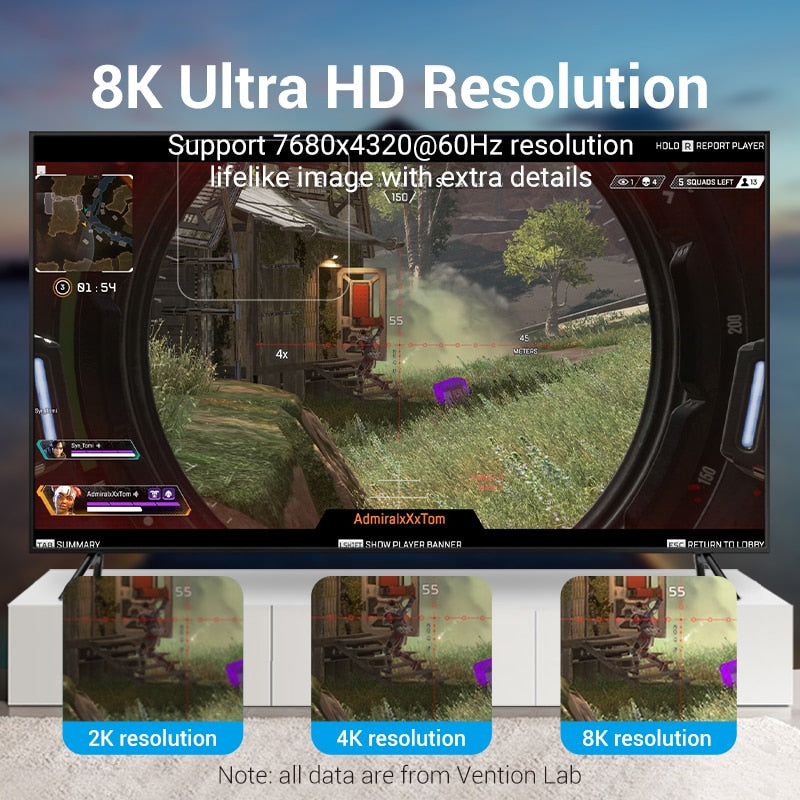 Vention DisplayPort 1.4 Cable 8K @ 60Hz - 4K @ 144hz - 2K HDR @ 165Hz Display Port Audio Cable for Video PC Laptop TV Display Port 1.4 DP Cable 1.2