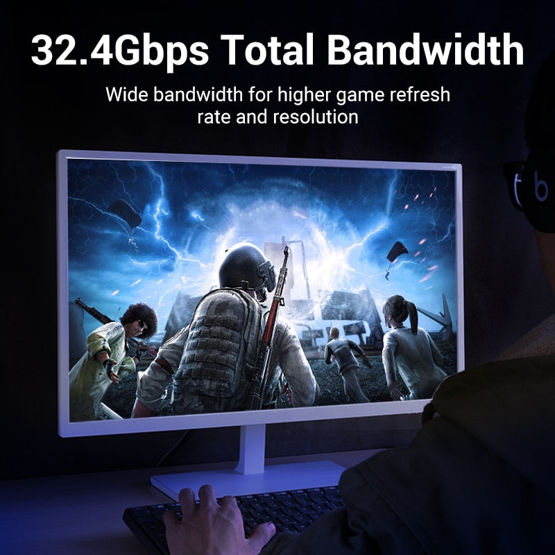 Vention DisplayPort 1.4 Cable 8K @ 60Hz - 4K @ 144hz - 2K HDR @ 165Hz Display Port Audio Cable for Video PC Laptop TV Display Port 1.4 DP Cable 1.2